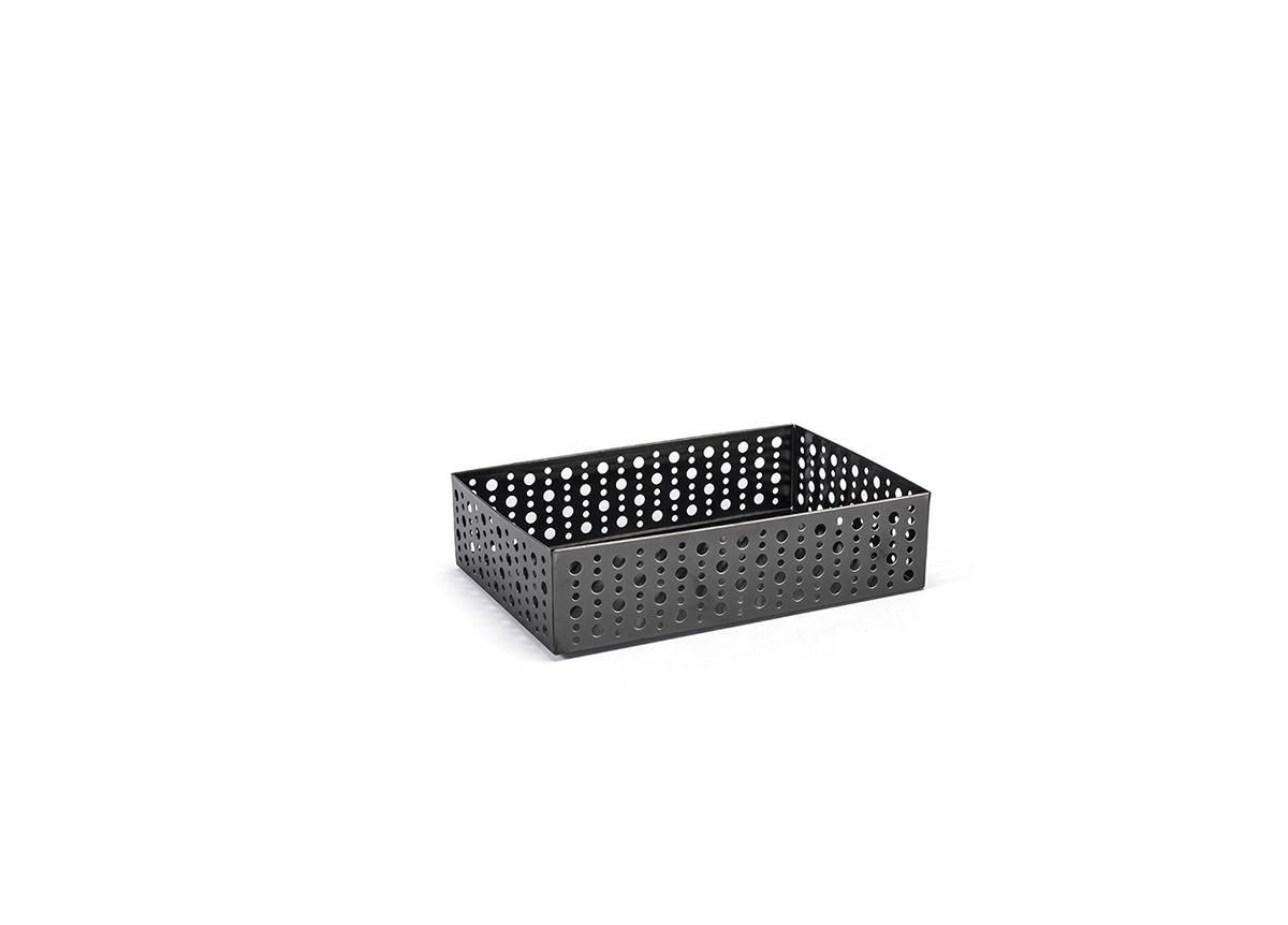 9" x 6" Brushed Stainless Dots Holder - Matte Black