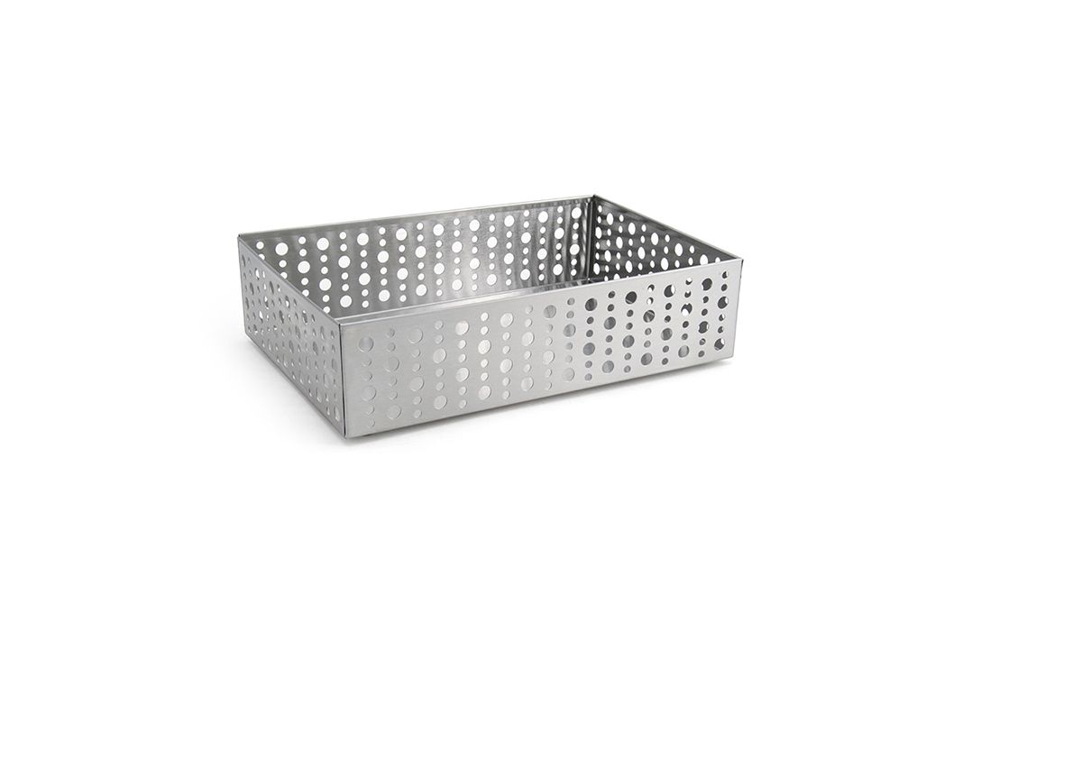 9" x 6" Brushed Stainless Dots Holder - Silver