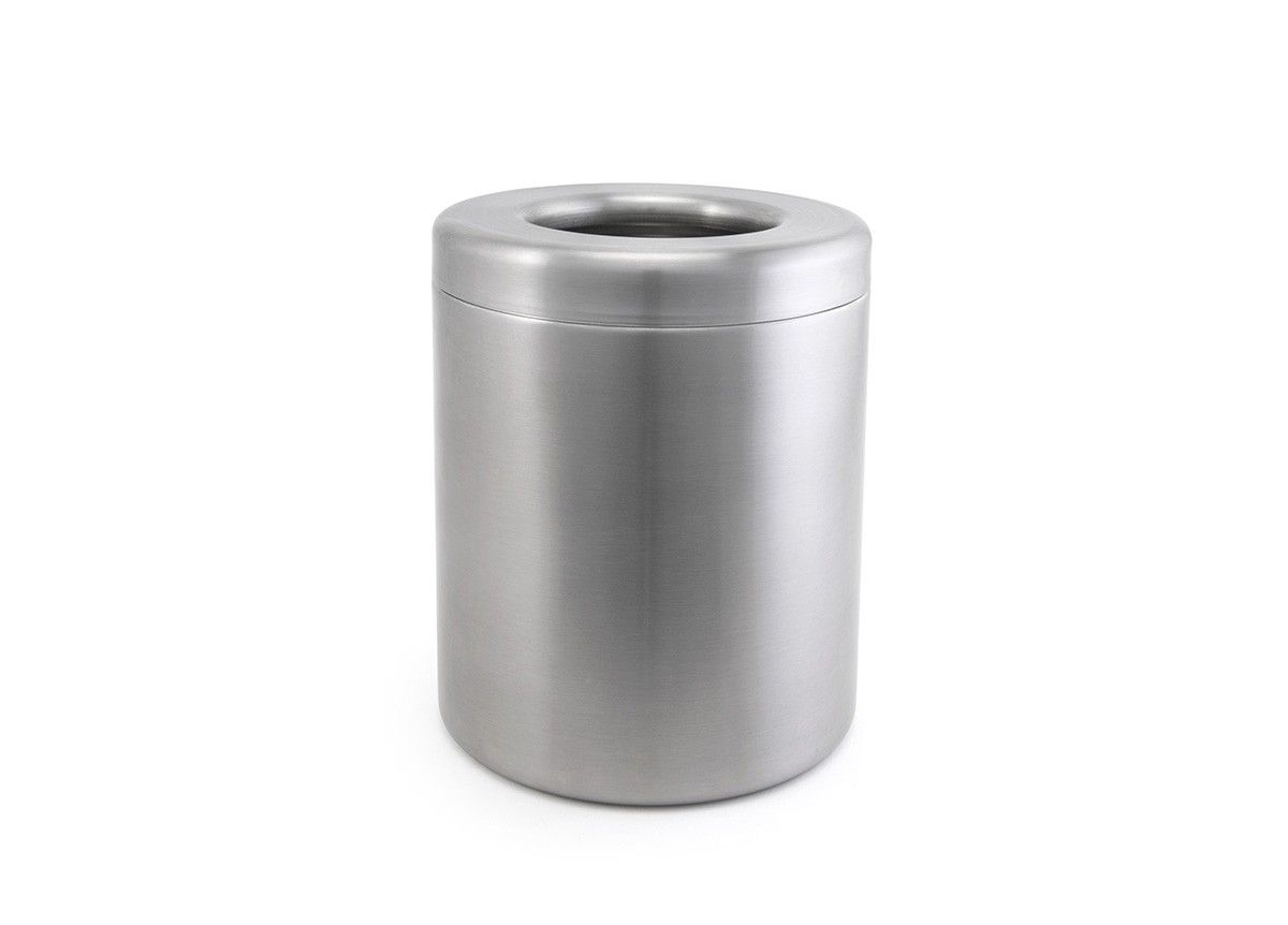5.75" Round Brushed Stainless Table Top Waste Bin - 86 oz - Silver