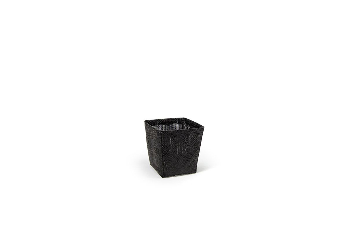 Cesta Metroweave® de 14,6 cm x 13,3 cm - Tejido aleatorio negro