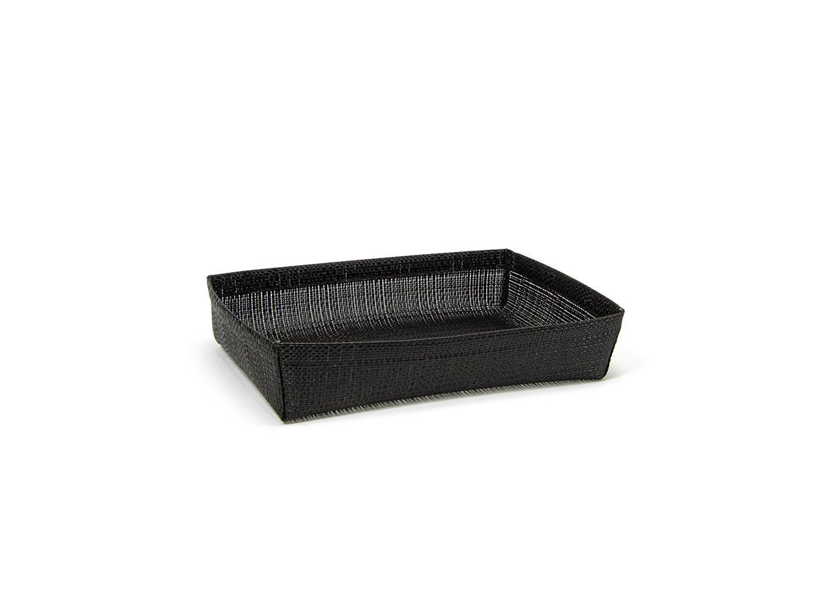 Cesta Metroweave® de 31,1 cm x 25,4 cm - Poca profundidad - Tejido aleatorio negro
