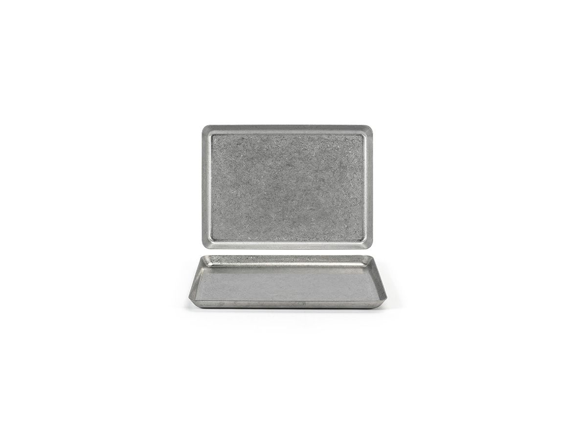 8.25" x 6" Stainless Tray - Antique