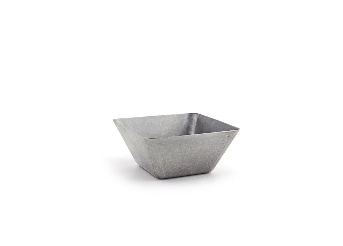 4.5" Square Stainless Bowl - 13 oz - Antique