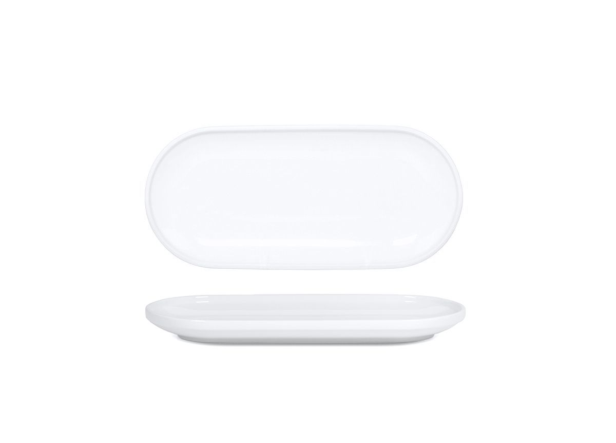 11" x 5" Oval Bevel™ Tray - White