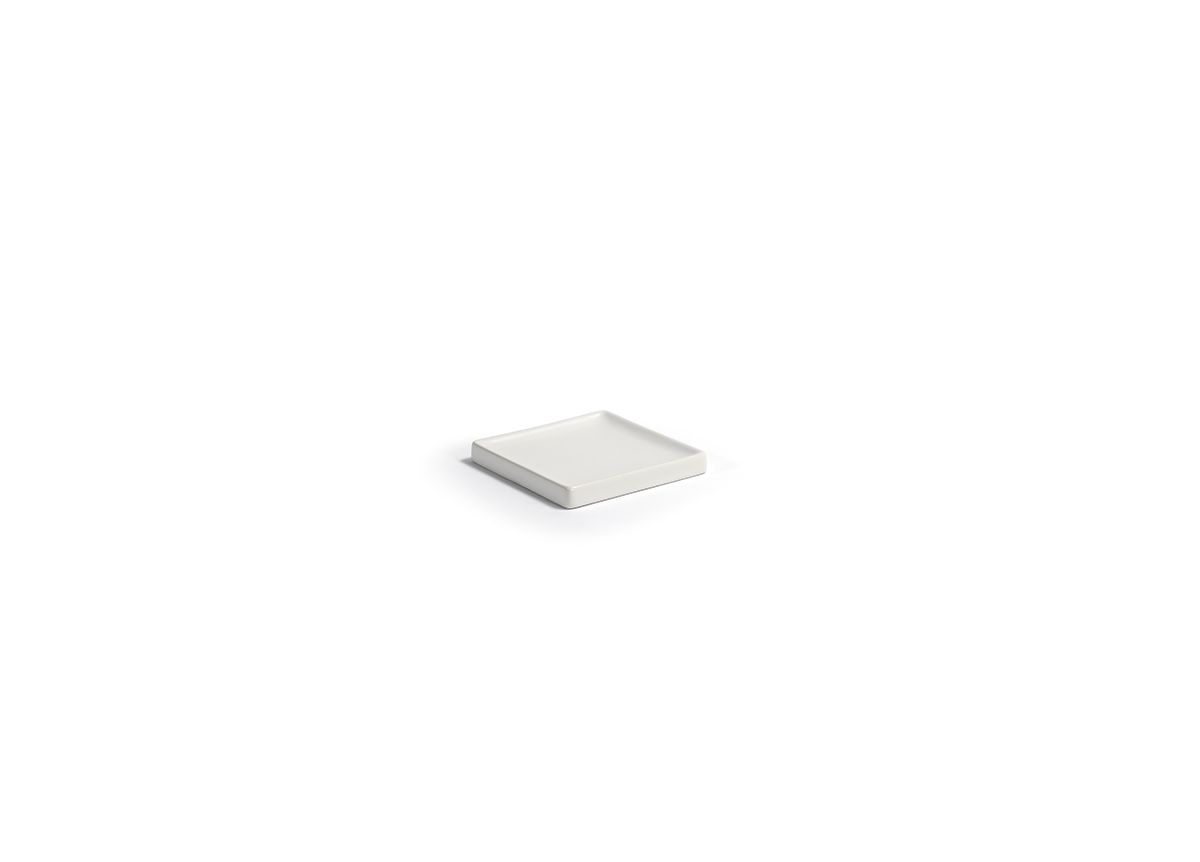 4" Square Stoneware Dish - White