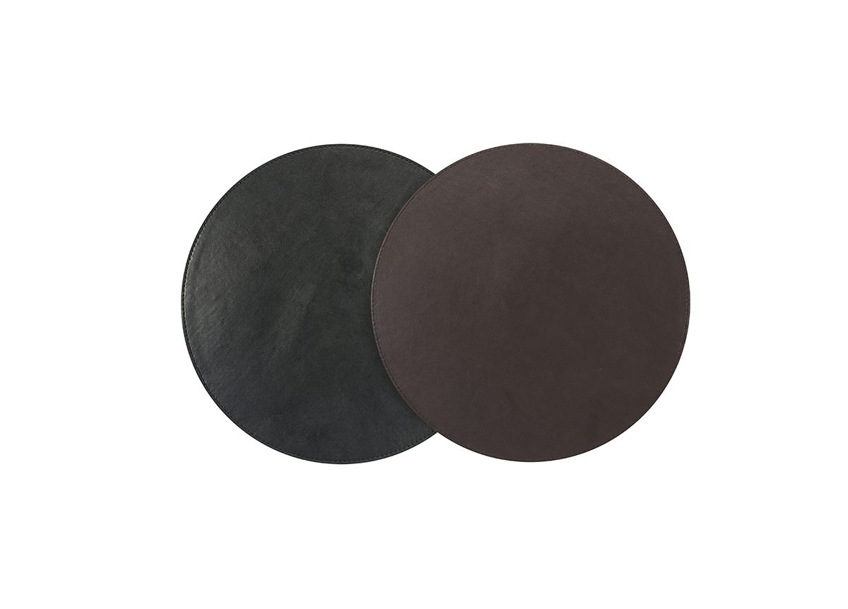 Alfombrilla London redonda London de 30 cm - Negro/Marrón