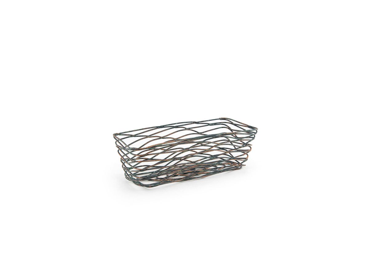 9" x 4" Tapered Patina Basket