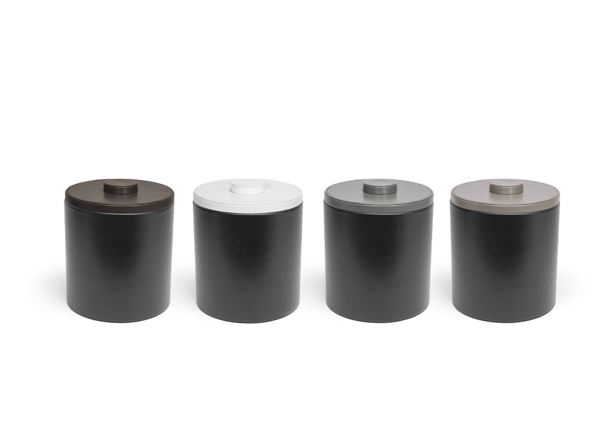 3.5 qt Round London Ice Bucket - Black with Lid