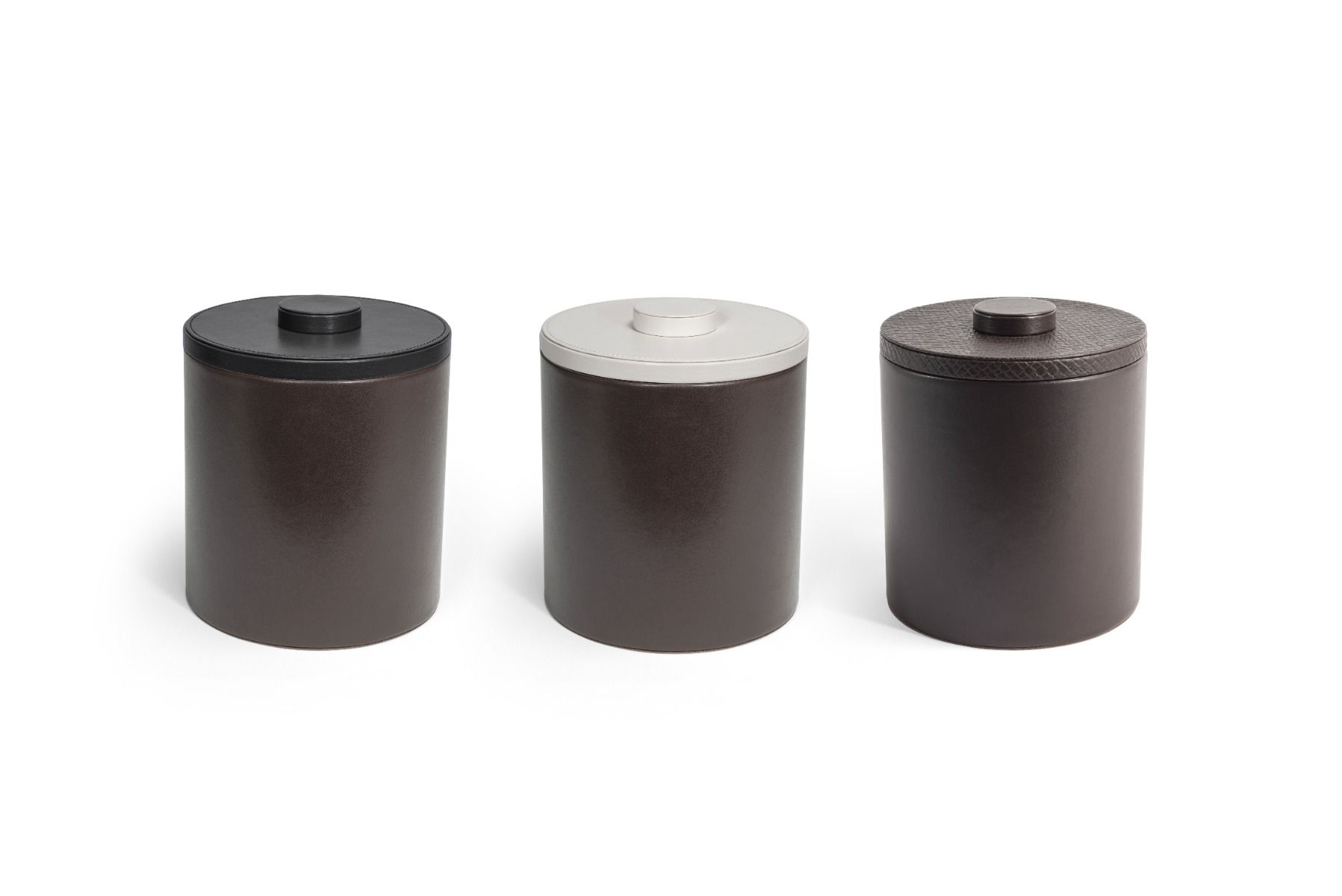 3.5 qt Round London Ice Bucket - Brown with Lid