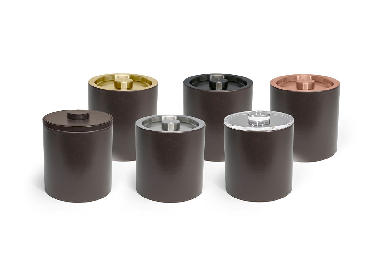 3.5 qt Round London Ice Bucket - Brown with Lid