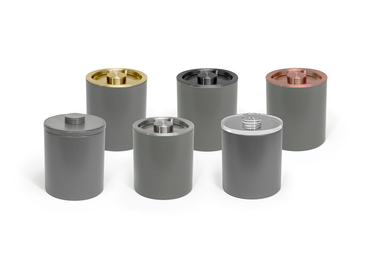 2 qt Round London Ice Bucket - Smoke with Lid