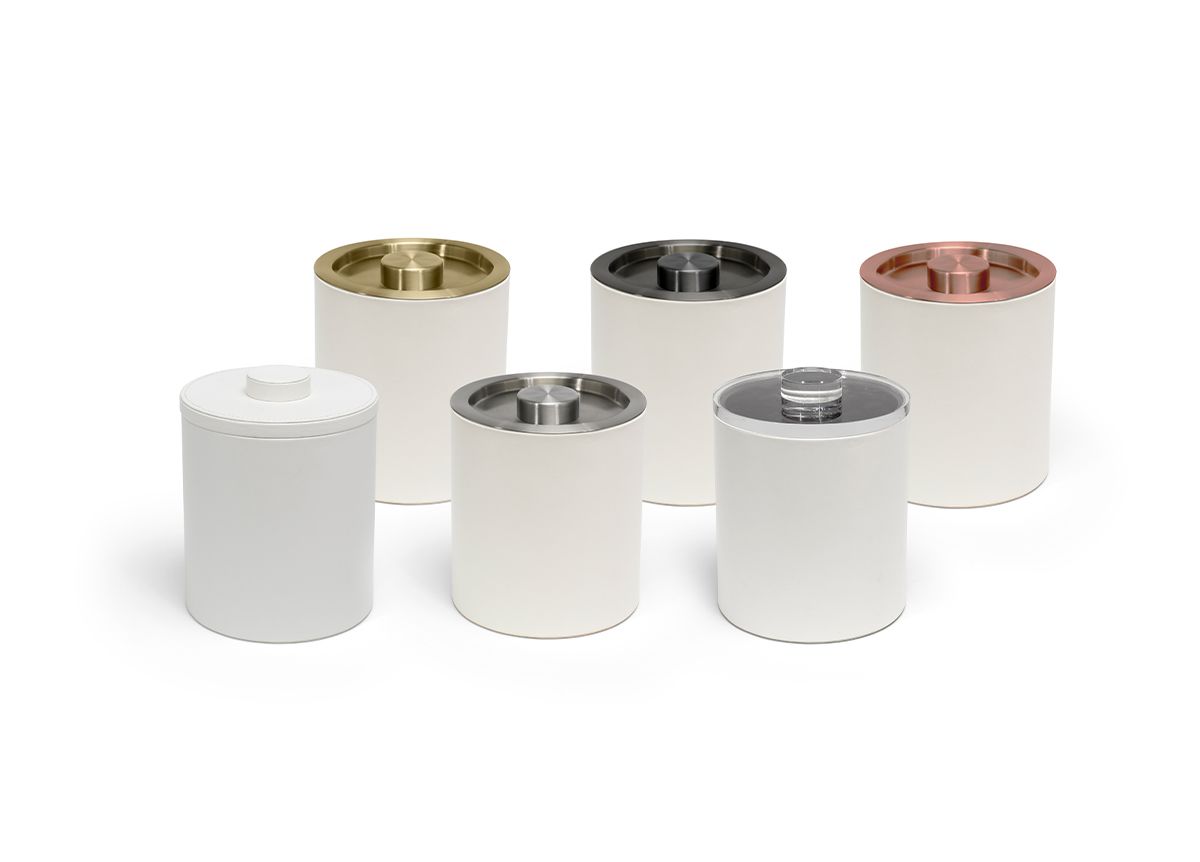 2 qt Round London Ice Bucket - White with Lid