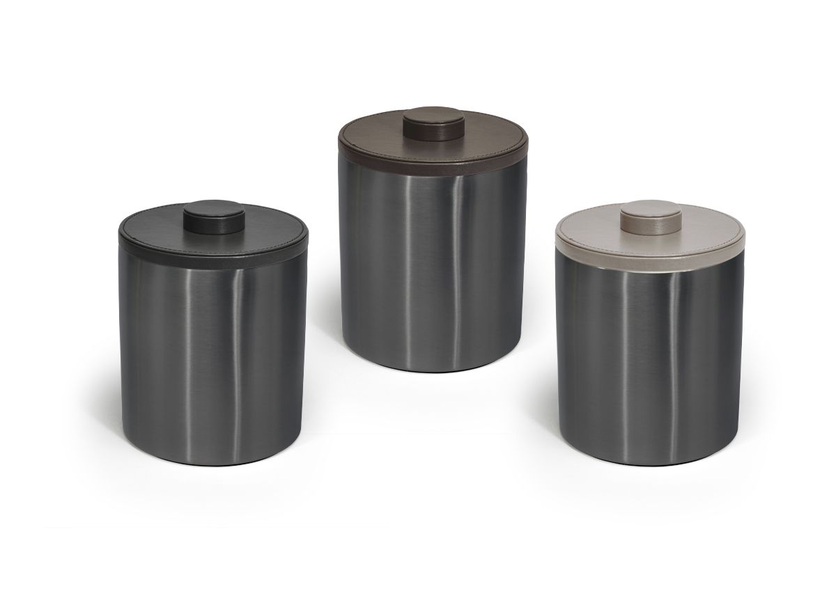 2 qt Round Brushed Stainless Ice Bucket - Matte Black