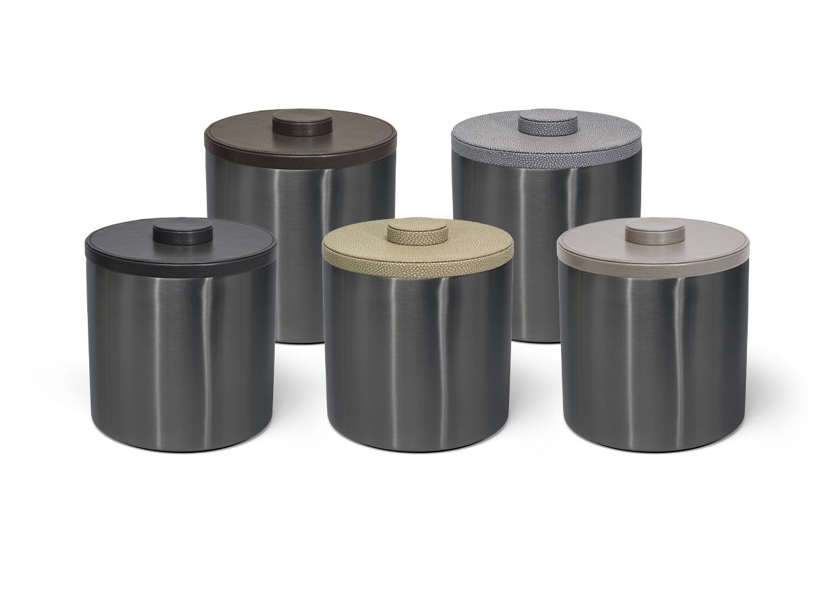 3 qt Round Brushed Stainless Ice Bucket - Matte Black