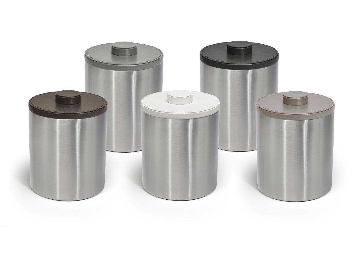 2 qt Round Brushed Stainless Ice Bucket - Silver