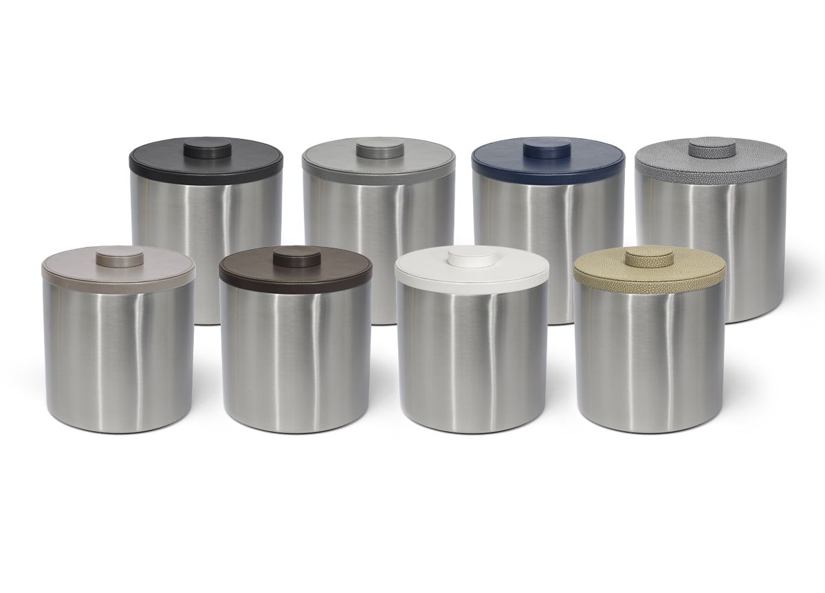 3 qt Round Brushed Stainless Ice Bucket - Silver