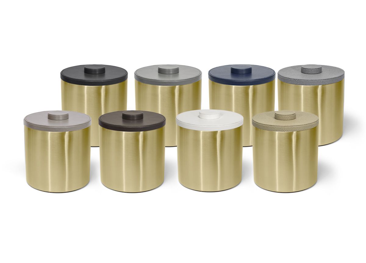 3 qt Round Brushed Stainless Ice Bucket - Matte Brass