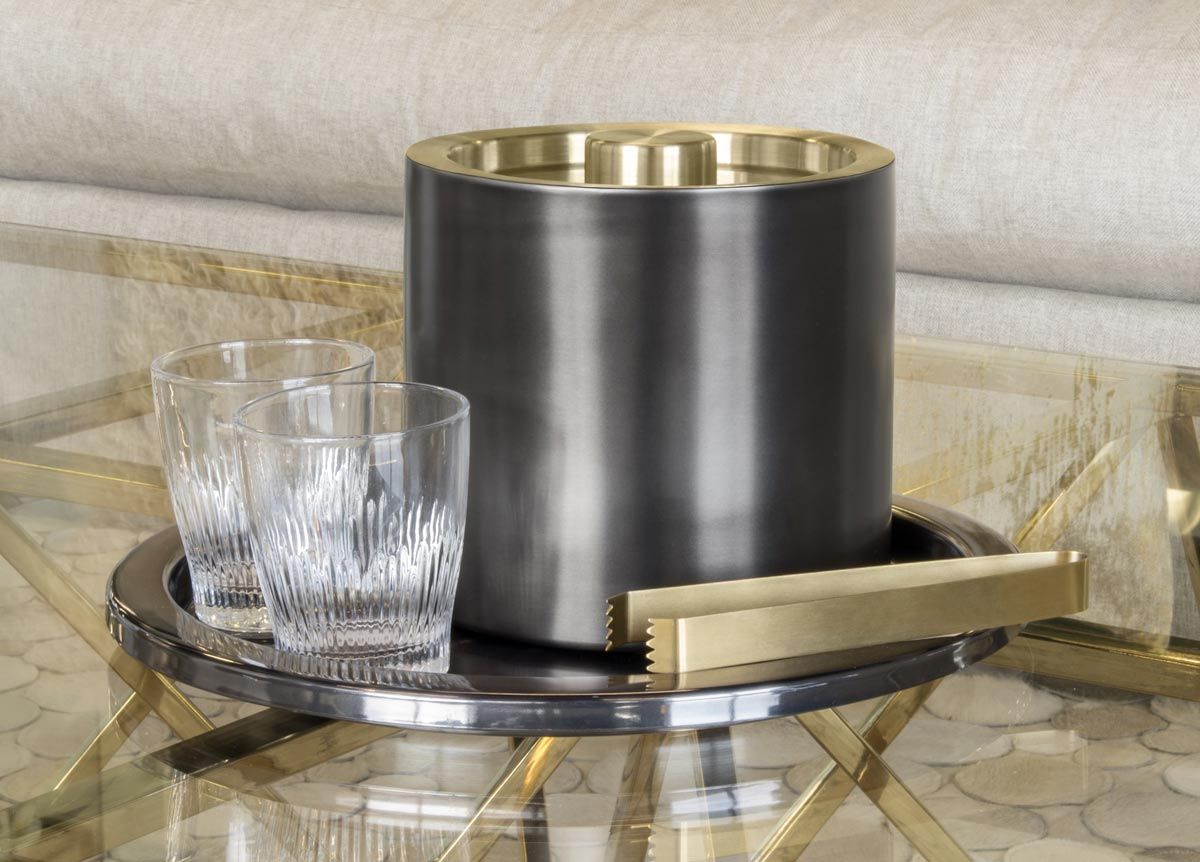 14" Round Brushed Stainless Tray