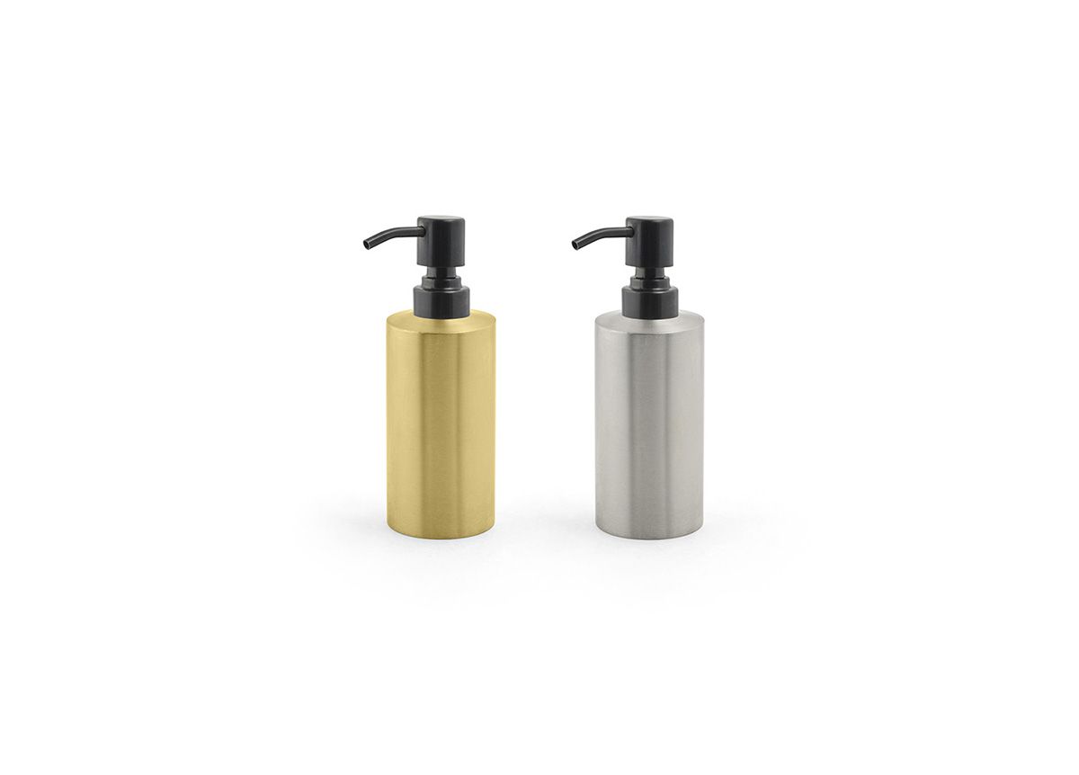 12 oz Brushed Stainless Pump - with Matte Black Top