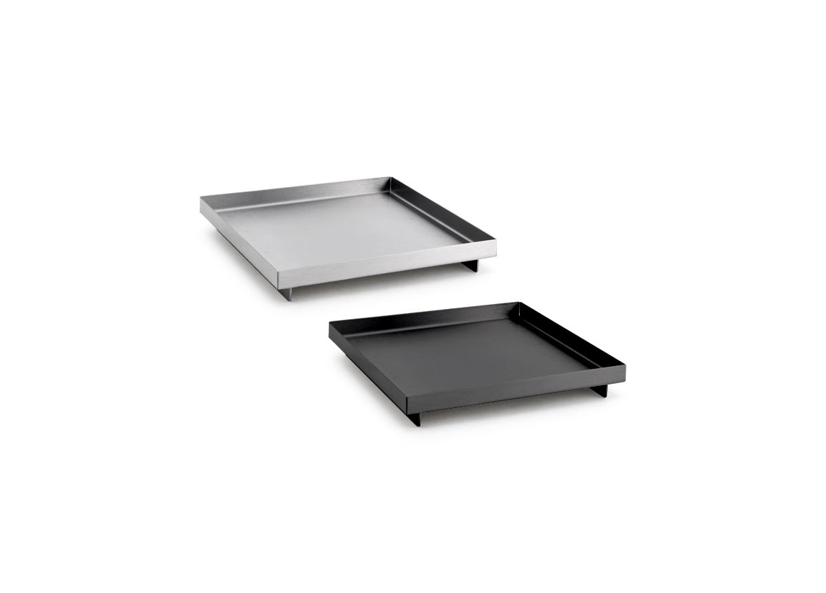6" Square Brushed Stainless Tray