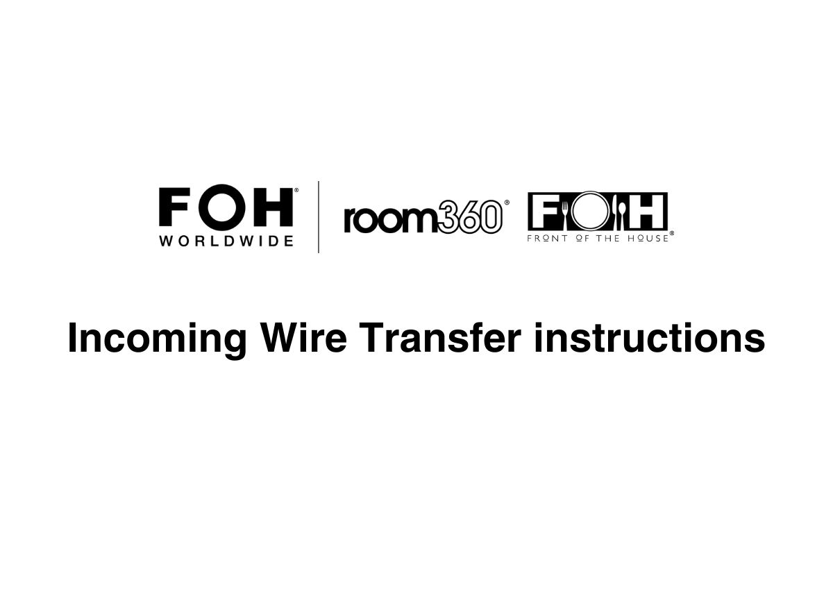 Incoming Wire Transfer instructions